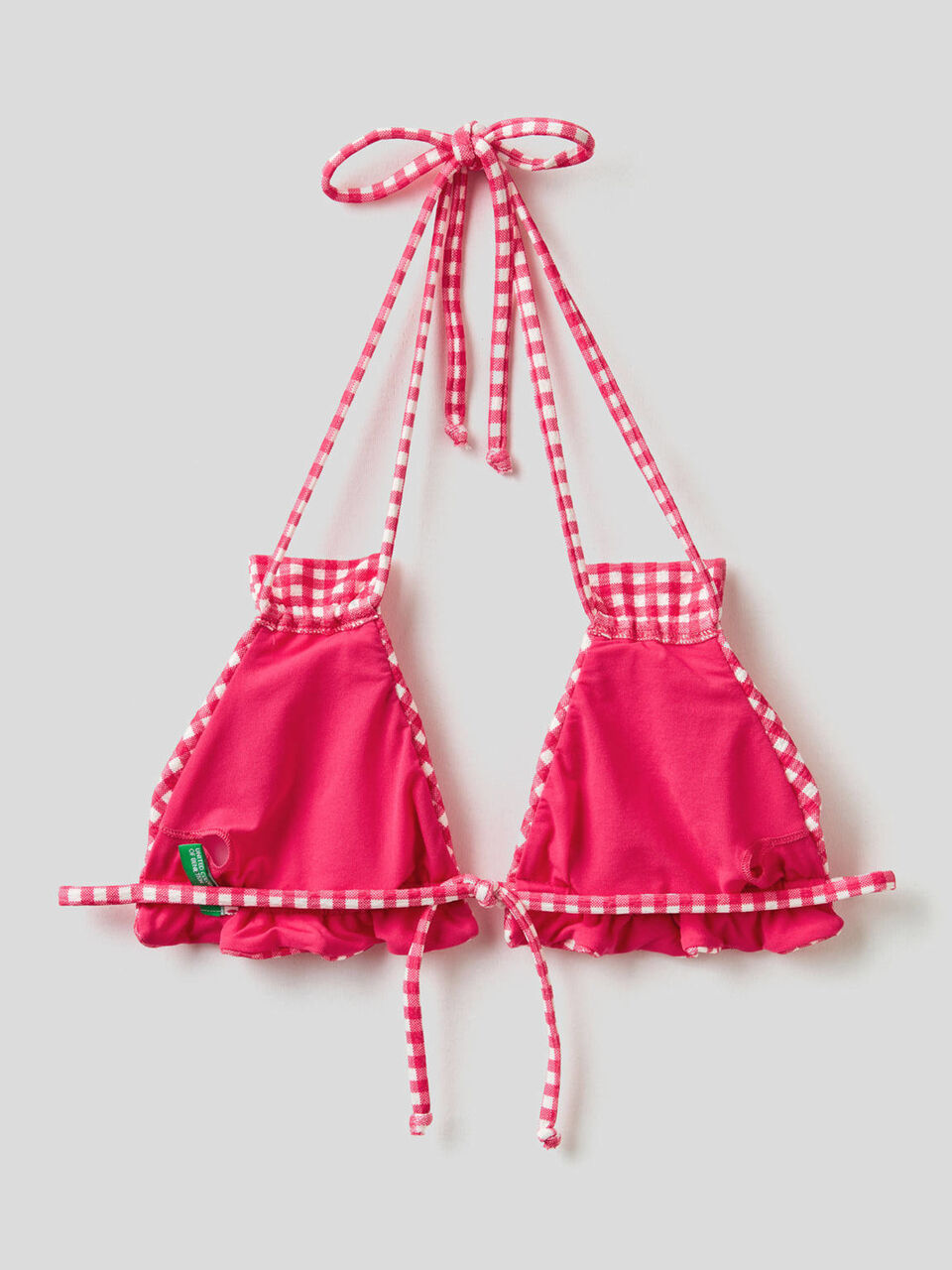 Haut de maillot triangle à motifs avec petits volants image number 2