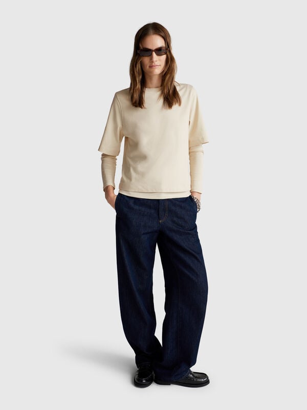 T-shirt coupe boxy 100% coton Femme