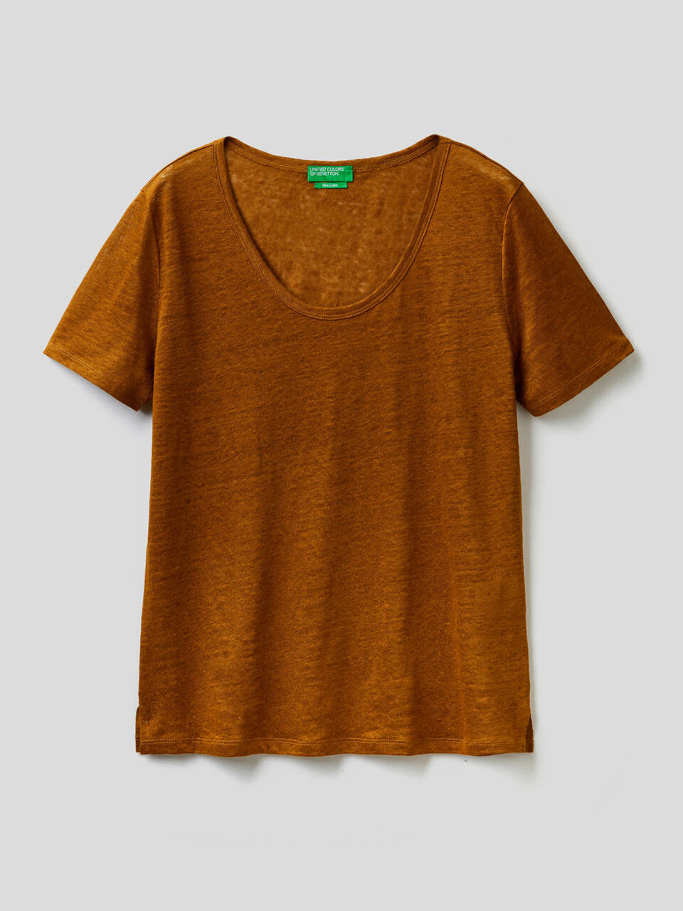 T-shirt col rond en pur lin image number 1