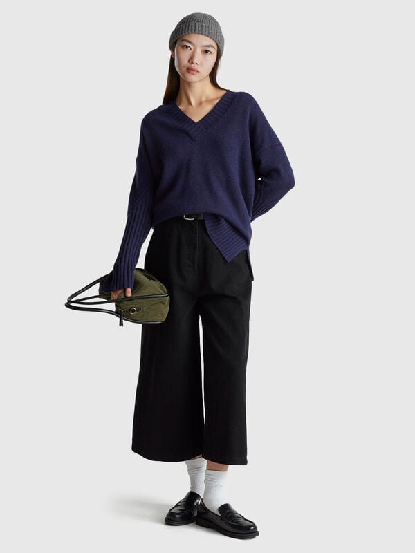 Pull oversize en laine mélangée Femme