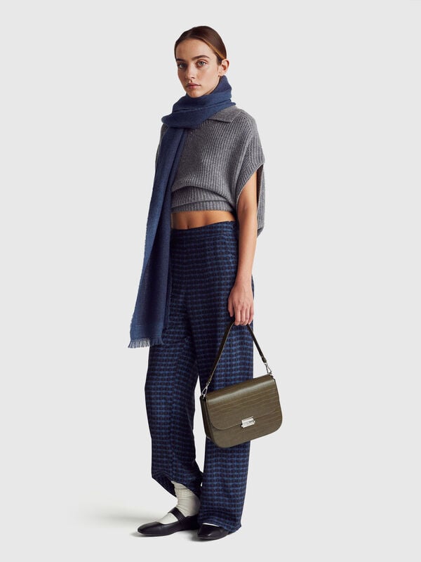 Pantalon droit à imprimé graphique Femme