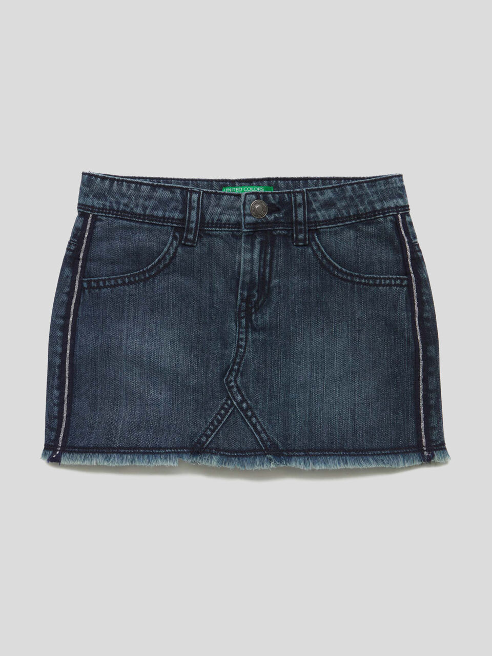 Jupe en denim avec bandes en lurex image number 1