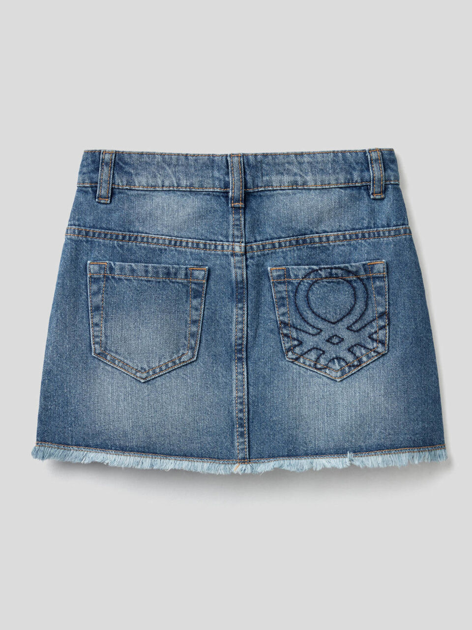Jupe en jeans avec aspect usé image number 2