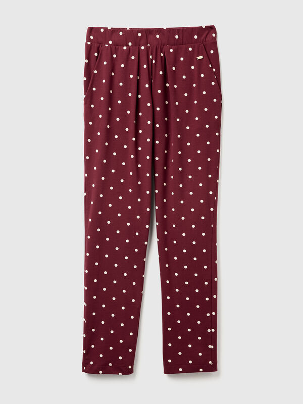 Pantalon chaud à pois Femme