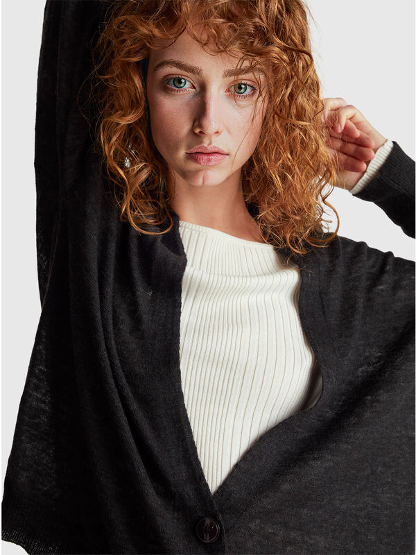 Cardigan léger en mélange d'alpaga Femme