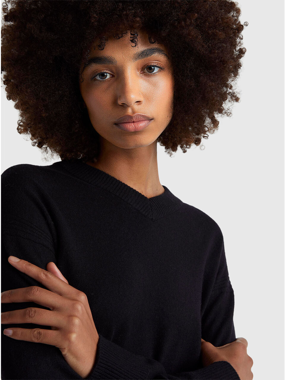 V NECK SWEATER L/S Femme image number null