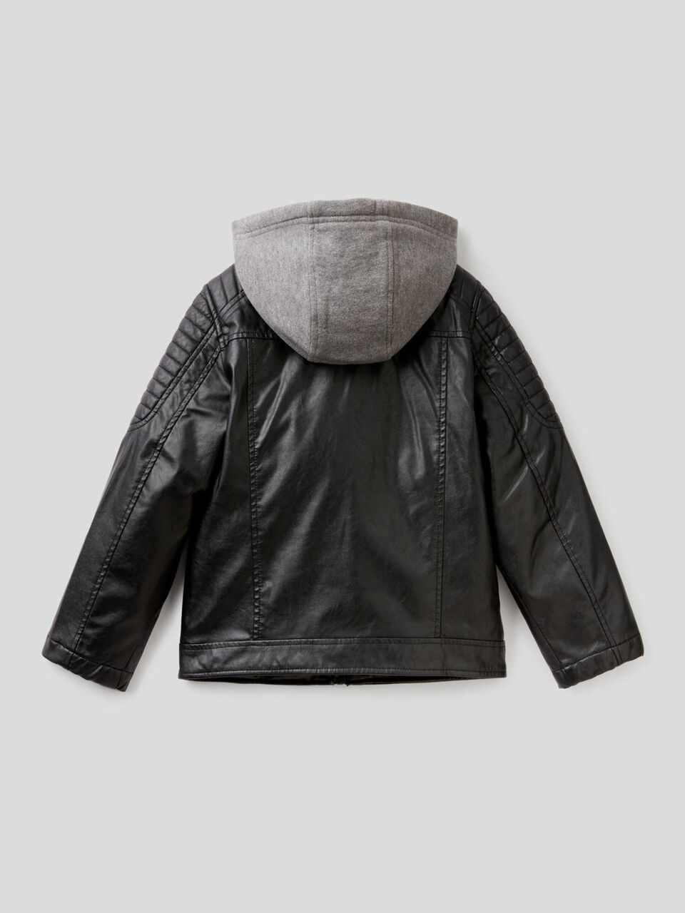 Blouson biker avec capuche en molleton image number 2