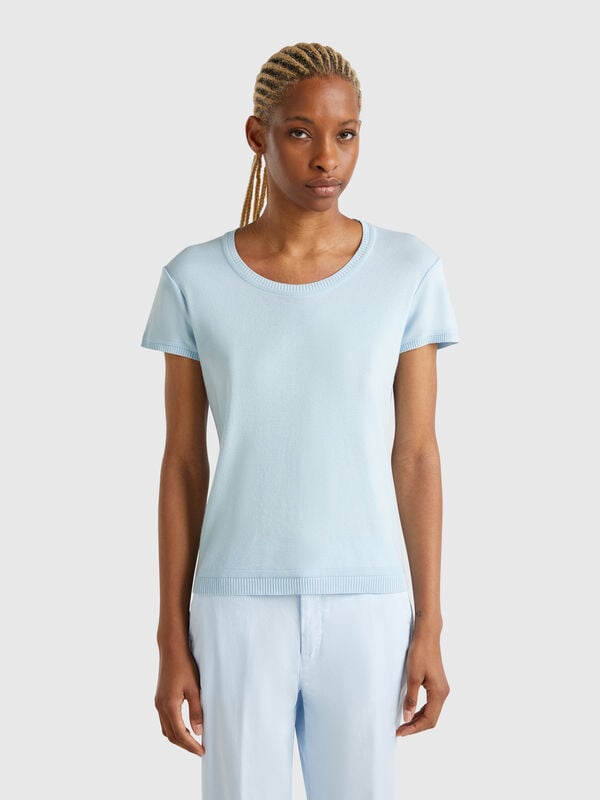Pull à manches courtes en 100 % coton Femme