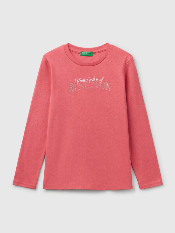T-shirt à manches longues et imprimé pailleté Filles