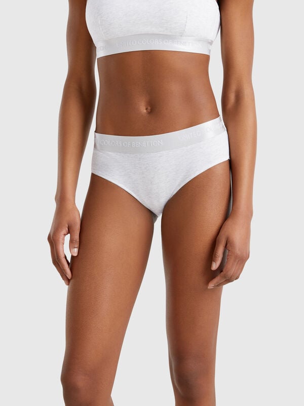 Culotte taille haute en coton stretch Femme
