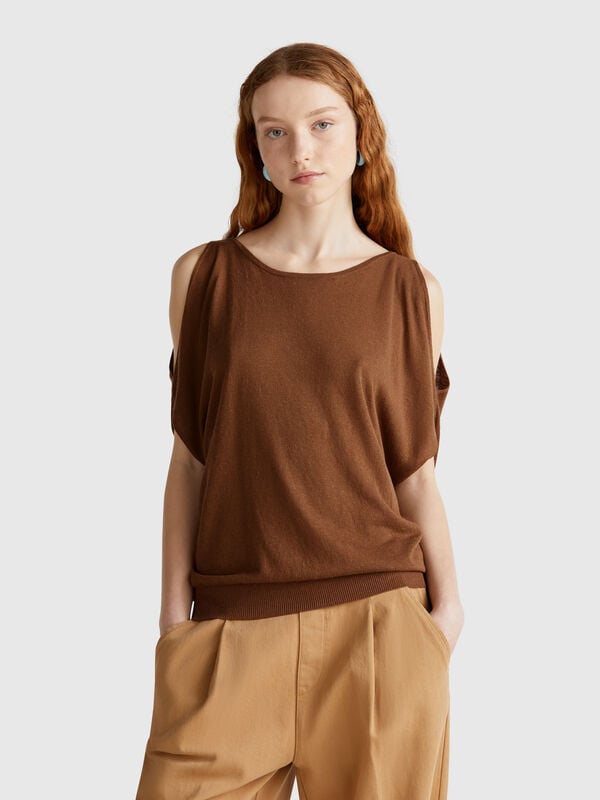 Pull réversible en lin mélangé Femme