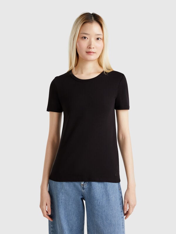 T-shirt en coton à fibre longue Femme