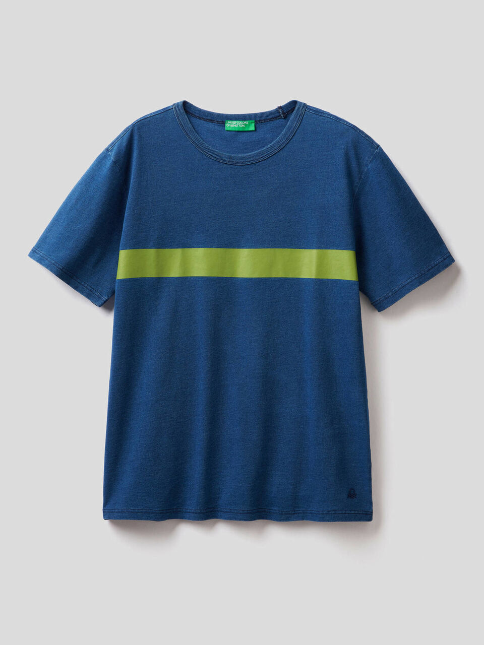 T-shirt en pur coton avec teinture indigo image number 1