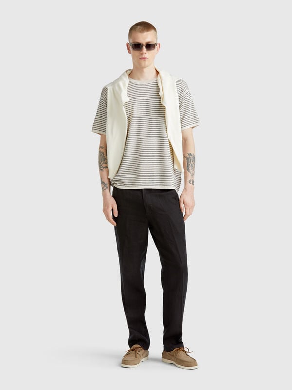 Chino en pur lin Homme