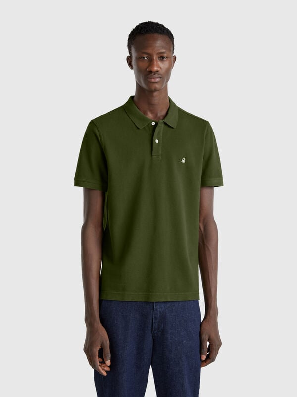 Polo regular vert olive Homme