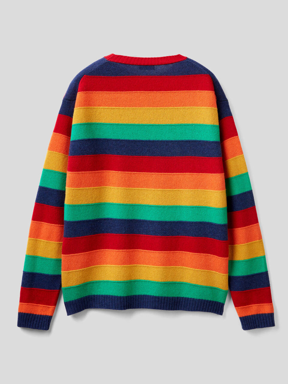 Pull en laine mélangée à rayures multicolores image number 2