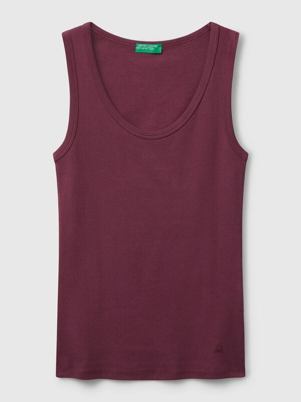 Débardeur violet en pur coton Femme