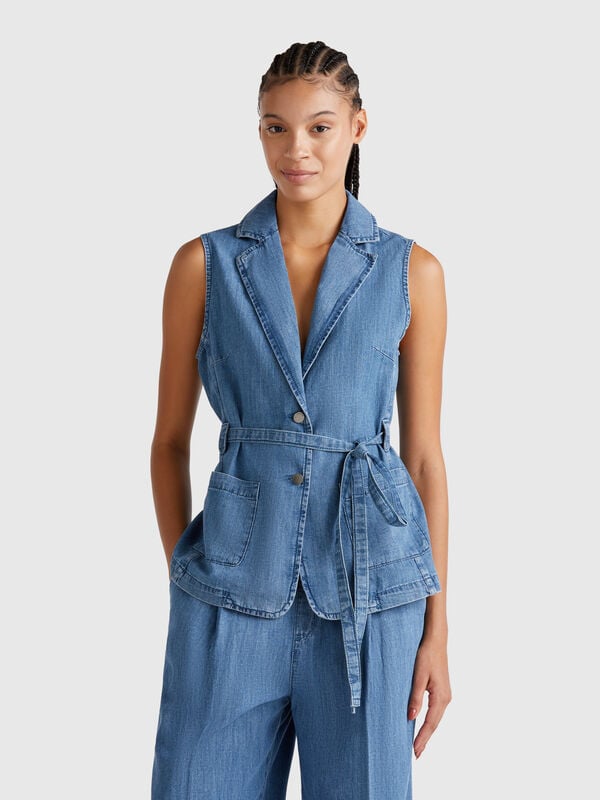 Gilet en chambray Femme