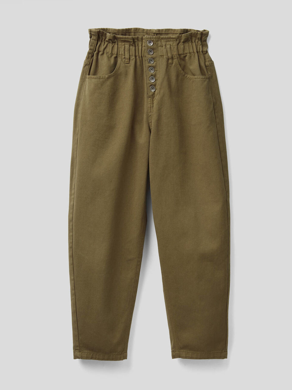 Pantalon à taille haute en 100% coton image number 1