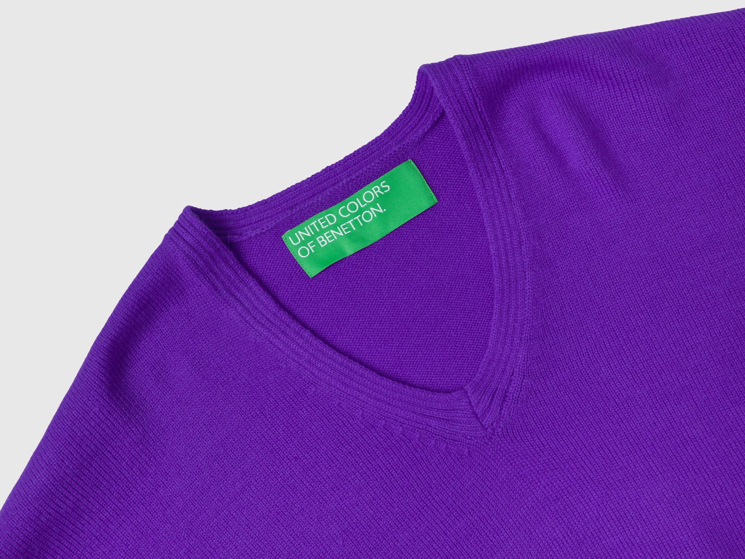 Benetton pull femme col discount v
