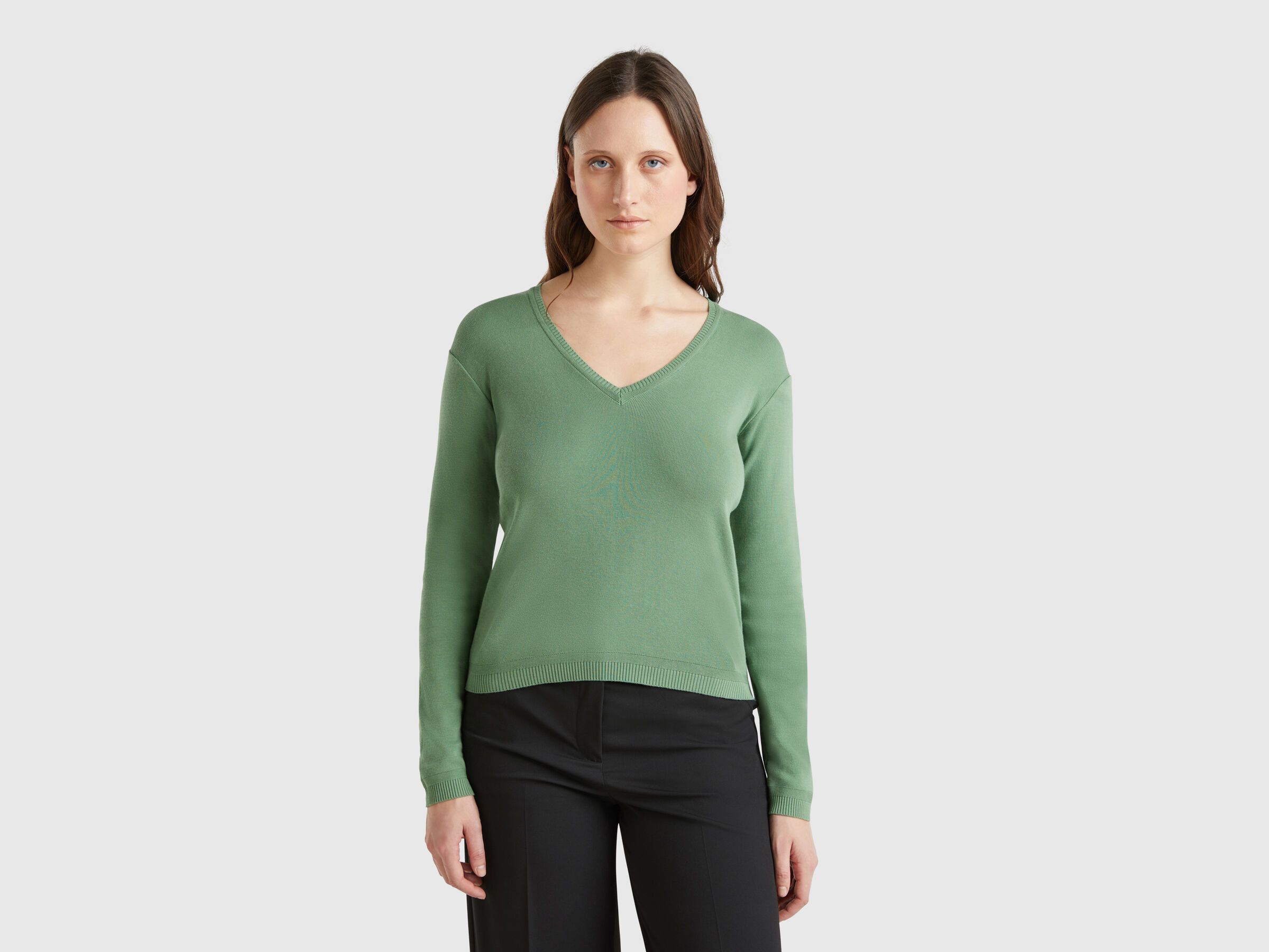 V NECK SWEATER L/S Femme image number 0