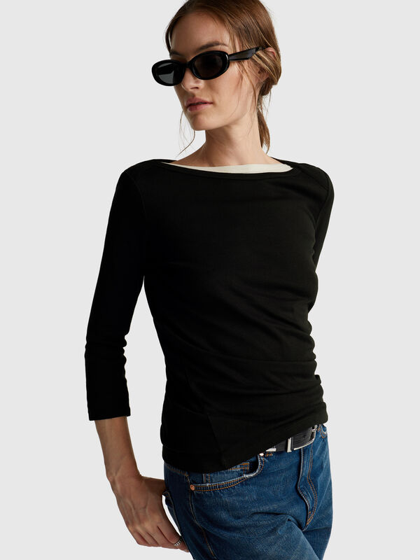 T-shirt col bateau Femme