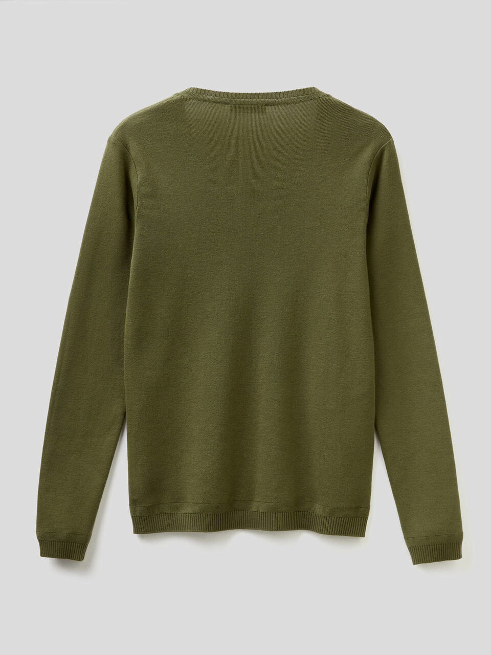Pull en pur coton avec col en V image number 2