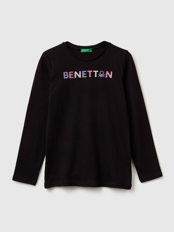 T-shirt à manches longues avec imprimé pailleté Filles