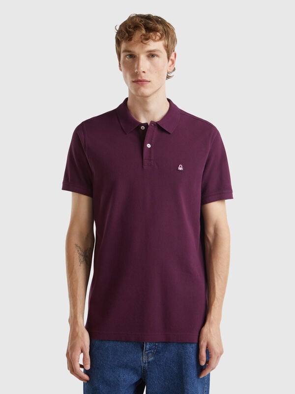 Polo regular violet foncé Homme