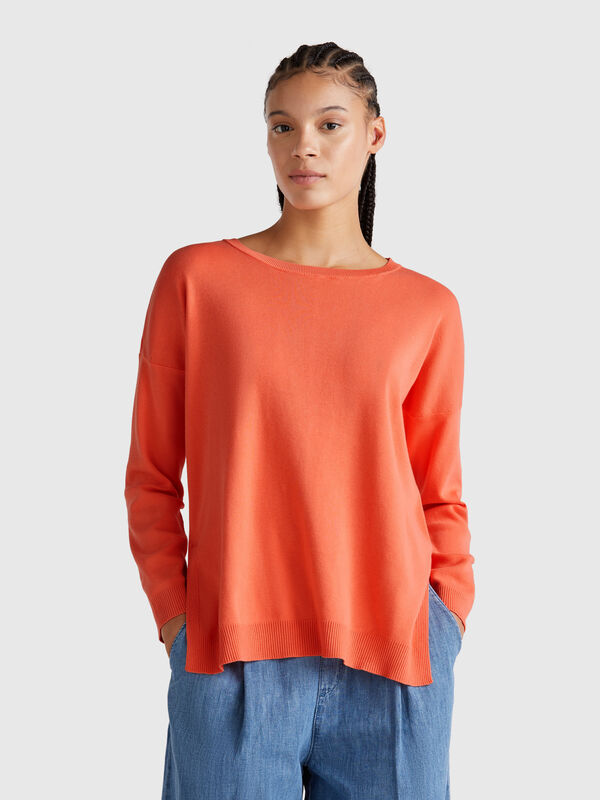 Pull over-fit en coton Femme