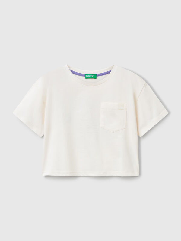 T-shirt coupe boxy avec imprimé au dos Filles