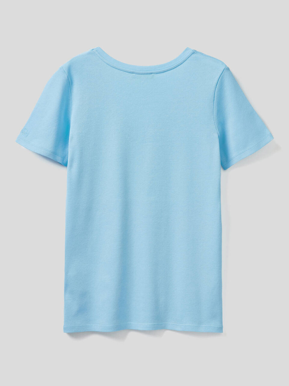 T-shirt en pur coton avec col en V image number 2