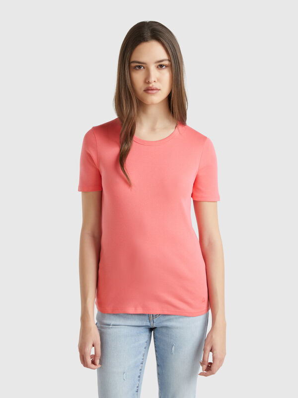 T-shirt en coton à fibre longue Femme