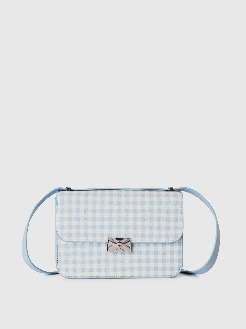 Grand sac Be Bag bleu clair à carreaux Vichy