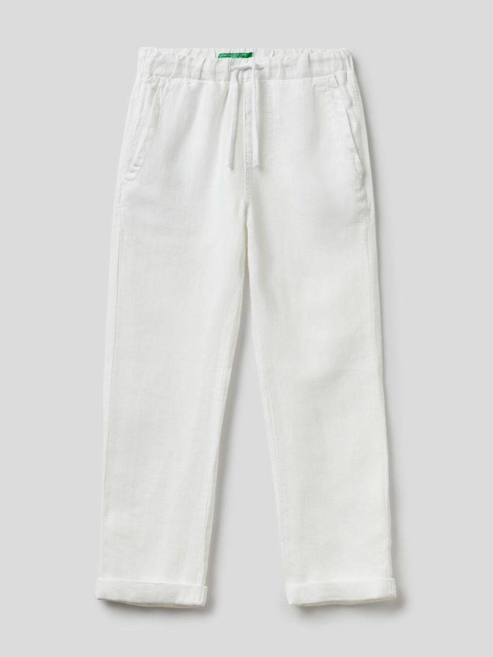 Pantalon 100% lin avec cordon de serrage image number 1