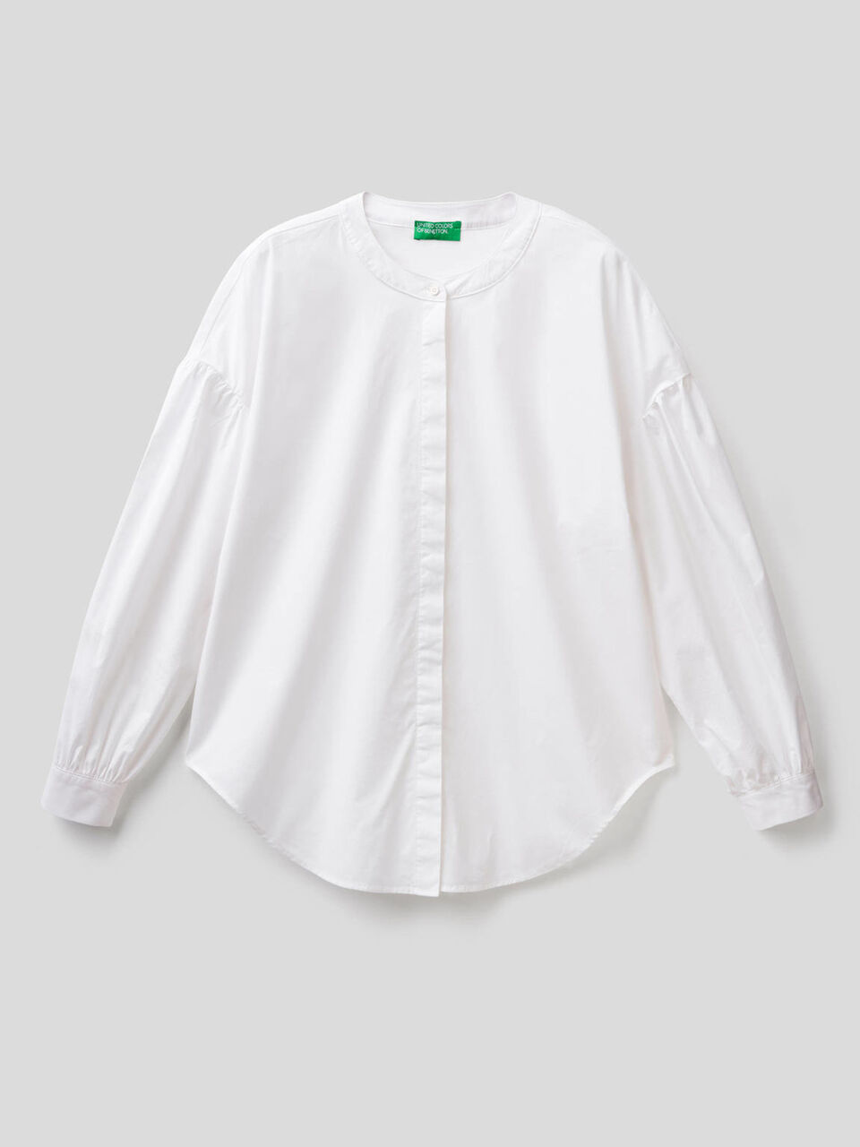 Blouse en coton stretch avec manches bouffantes image number 1