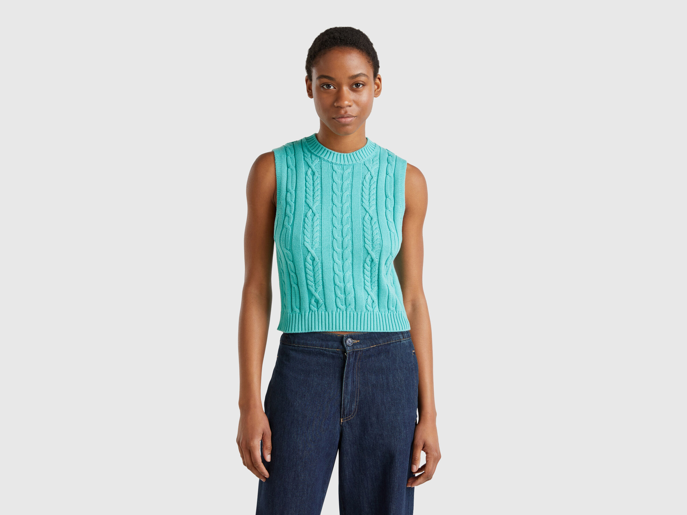 SLEEVELESS SWEATER Femme image number 0