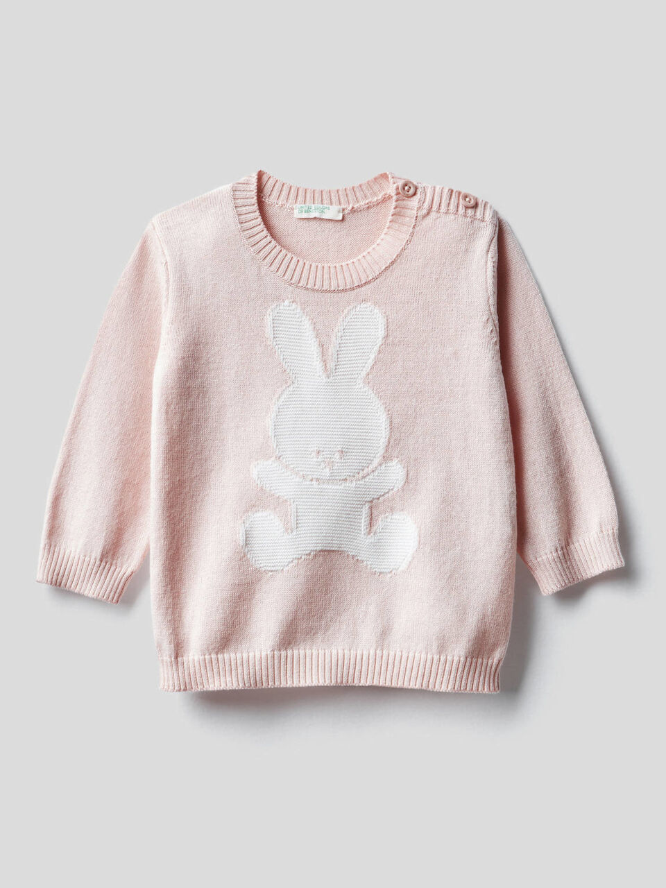 Pull en 100% coton avec motif en intarsia image number 1