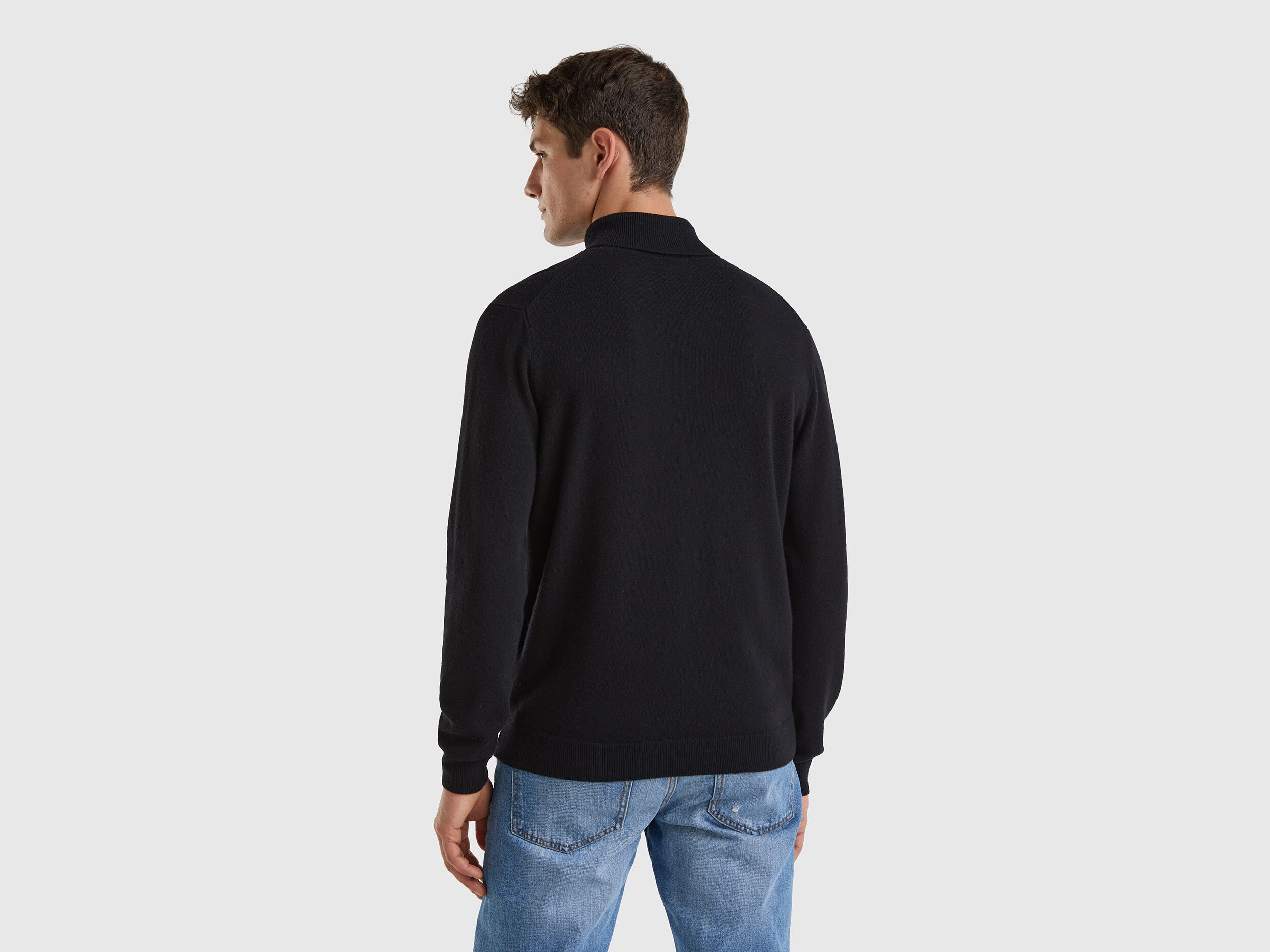 Pull noir col roul en pure laine M rinos