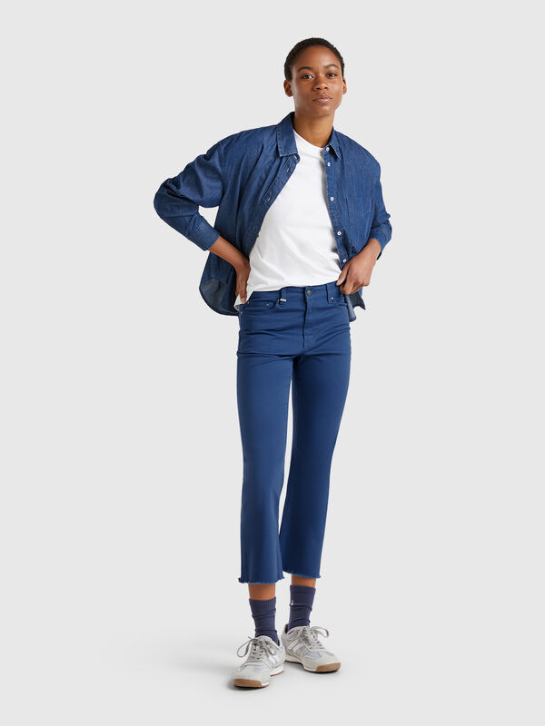 Pantalon crop cinq poches Femme