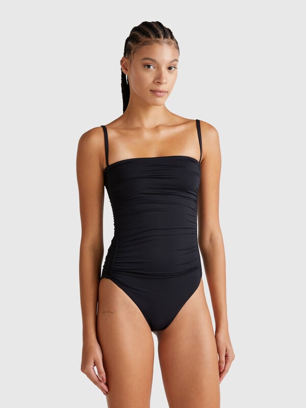 Maillot de bain une pièce avec drapé Femme