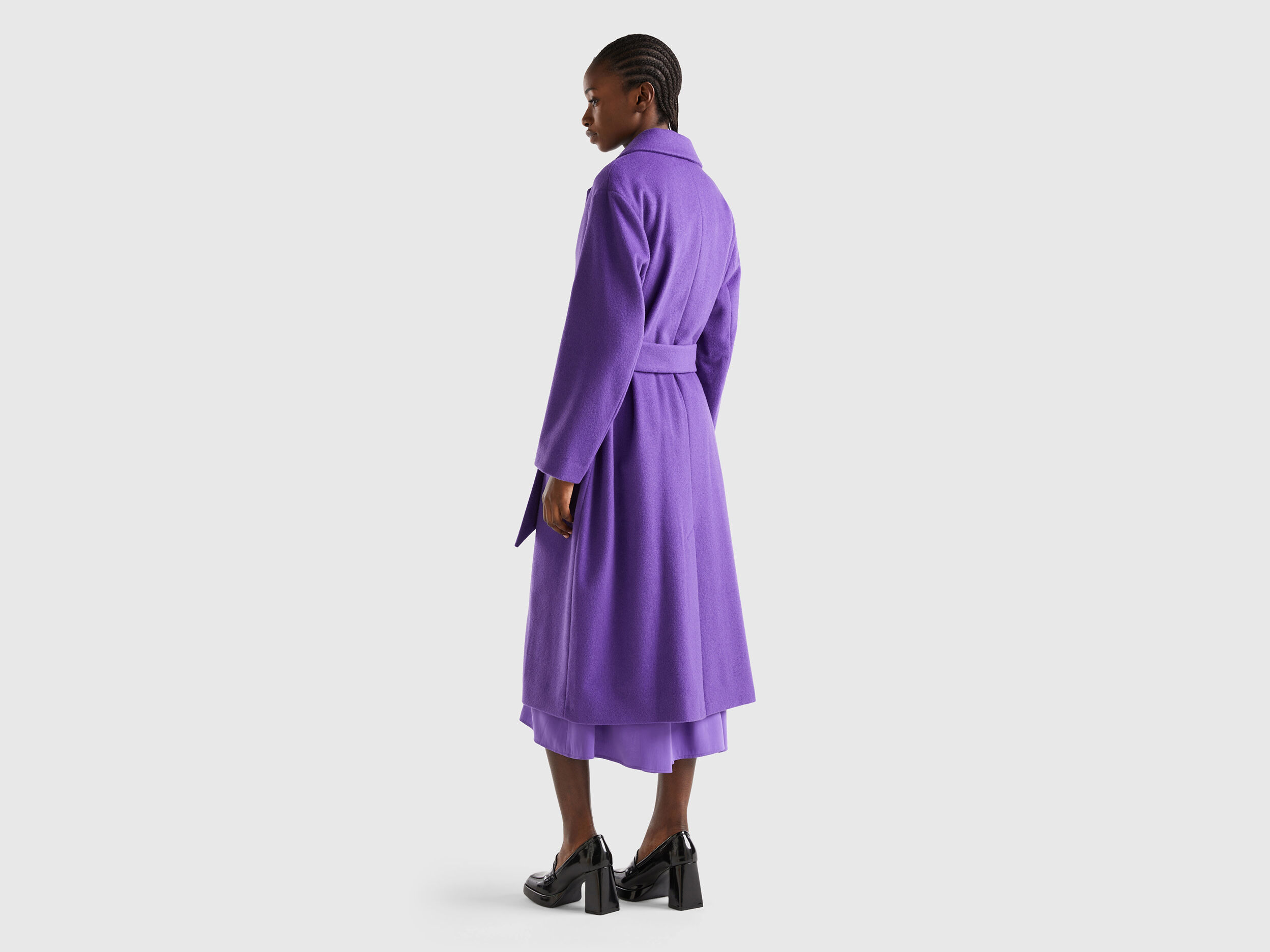 Manteau long violet best sale