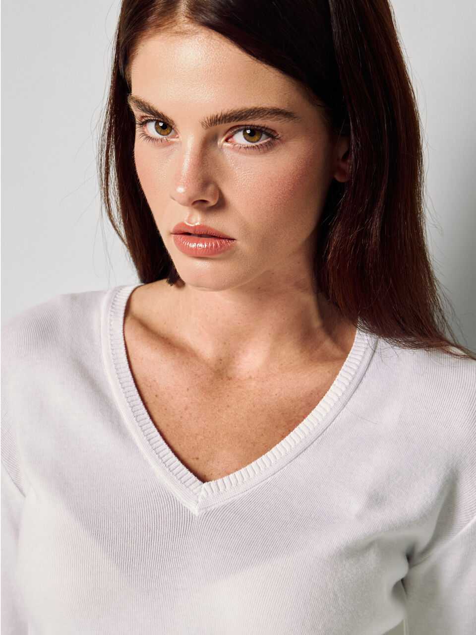 V NECK SWEATER L/S Femme image number null