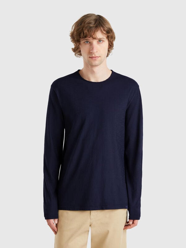 T-shirt à manches longues en 100% coton Homme
