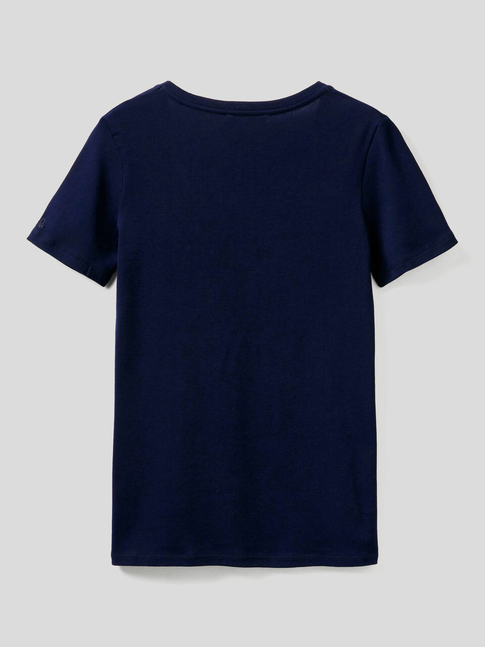 T-shirt en pur coton avec col en V image number 2