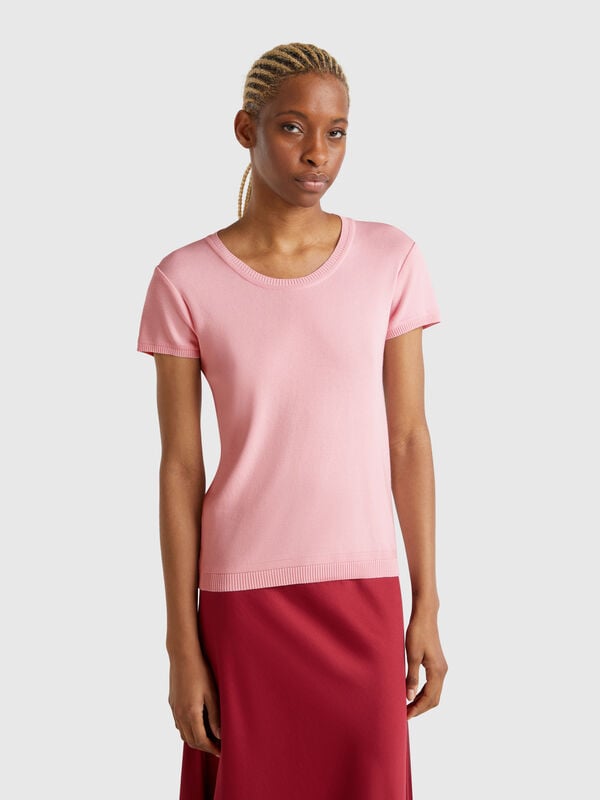 Pull à manches courtes en 100 % coton Femme