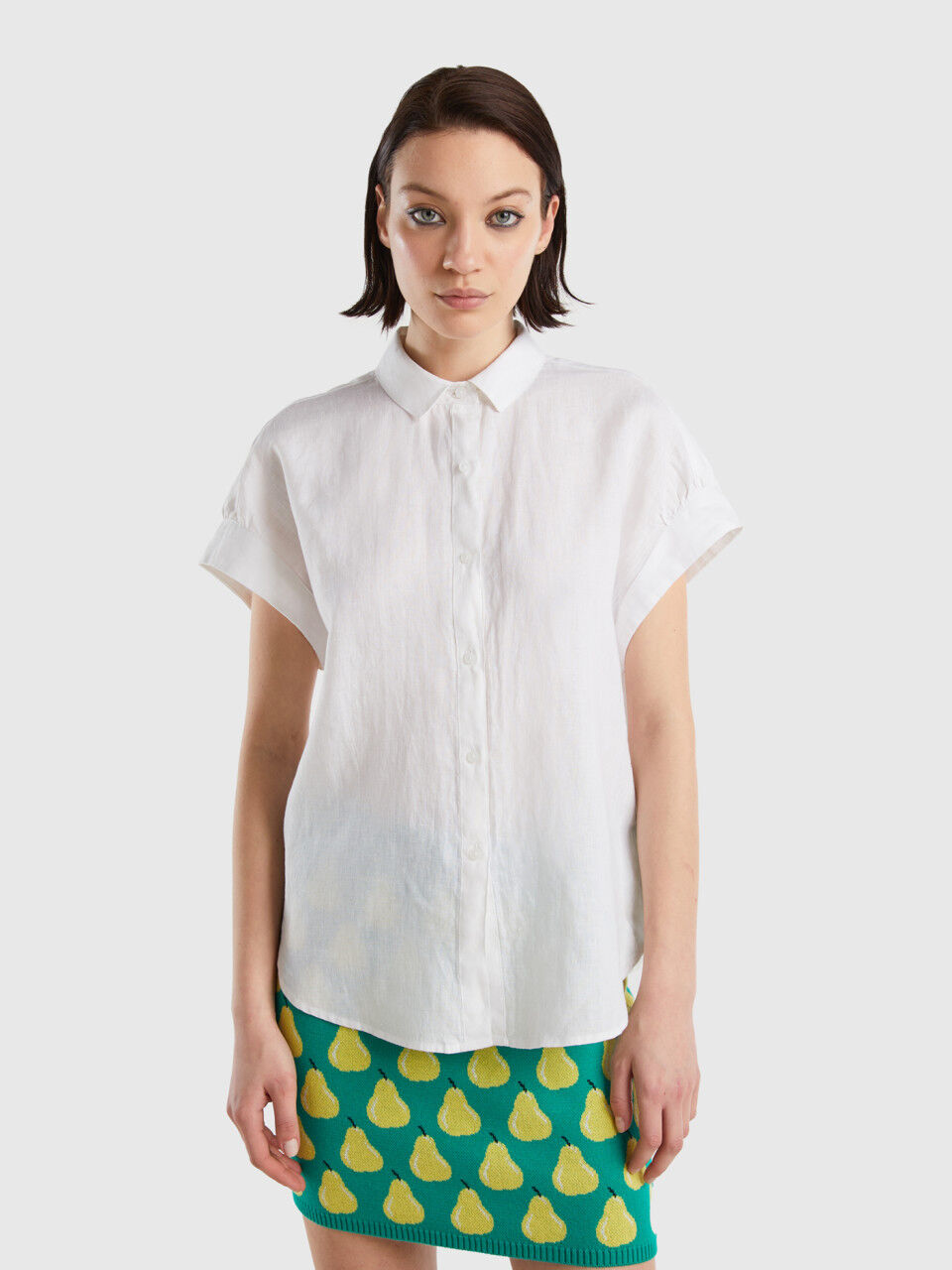 Chemise en pur lin à manches courtes