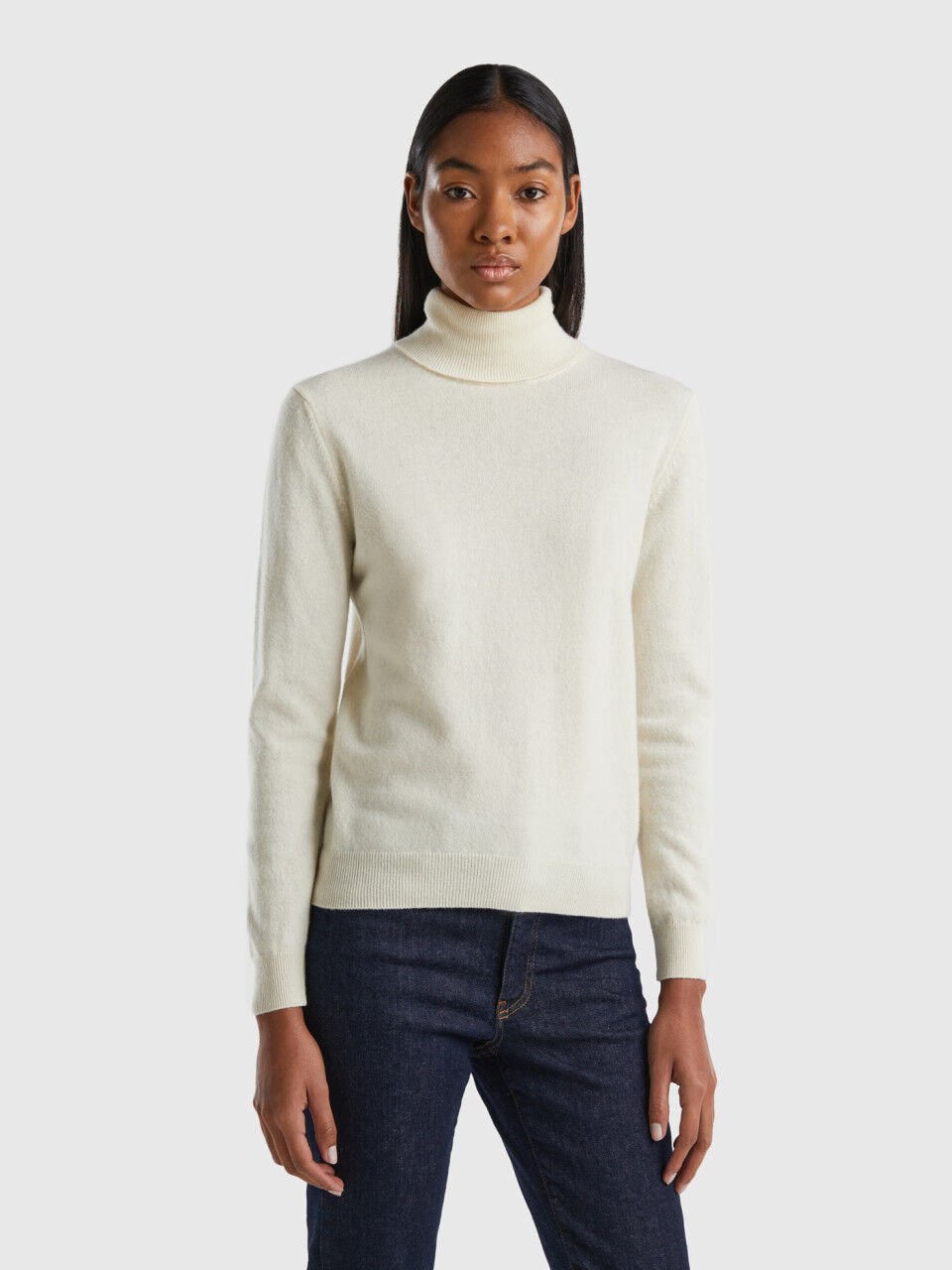 Pull col roulé femme laine sales