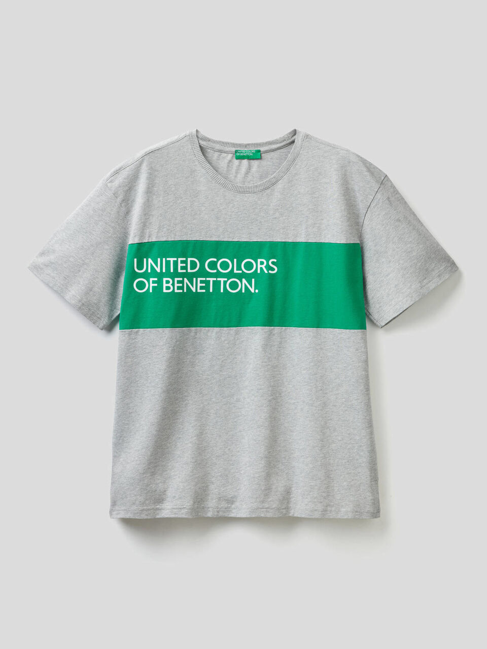 T-shirt 100% coton avec bande de couleur contrastée image number 1