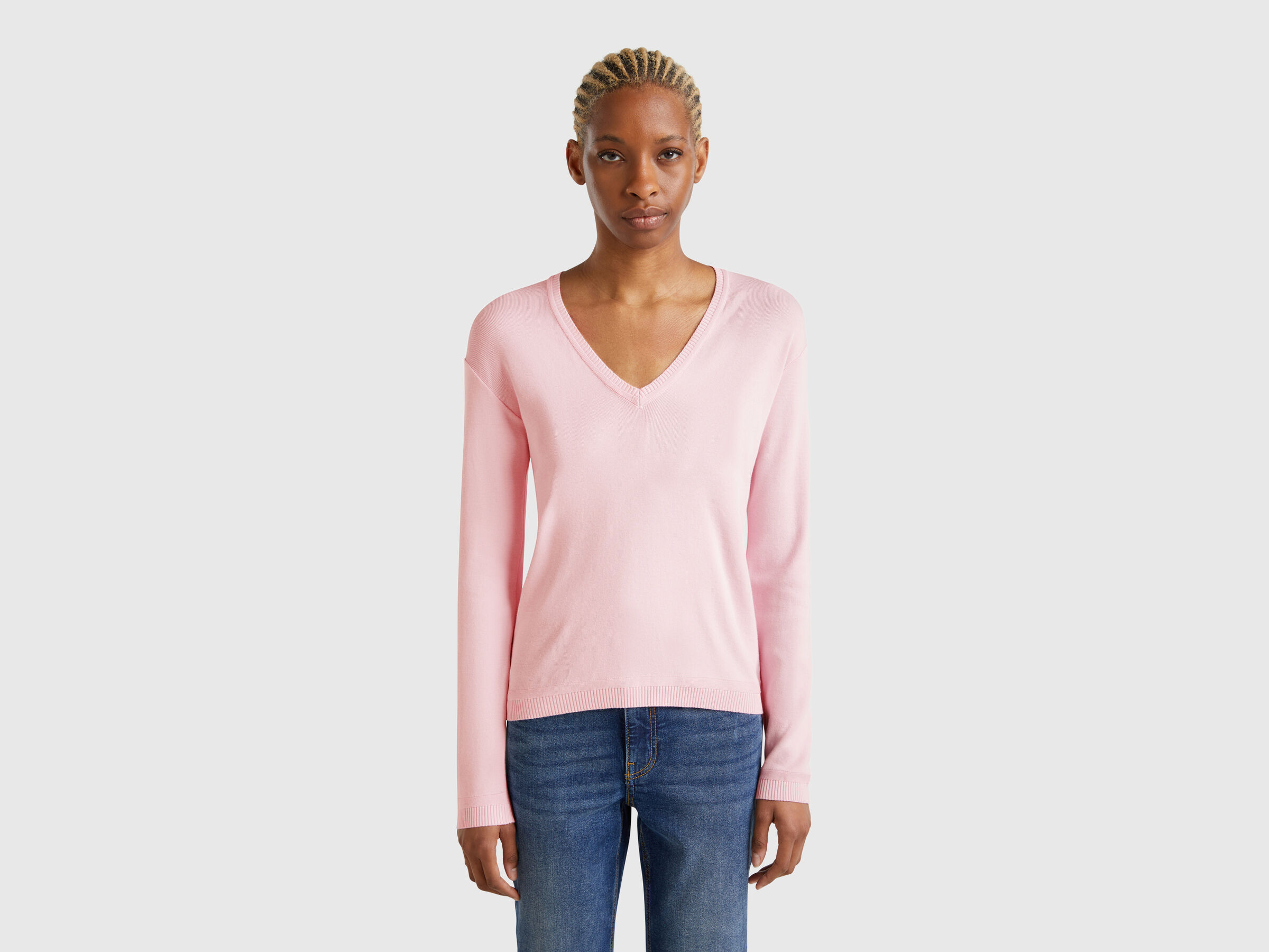 V NECK SWEATER L/S Femme image number 0